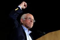 U.S. Democratic presidential candidate Senator Bernie Sanders addresses supporters after being declared the winner of the Nevada Caucus as he holds a campaign rally in San Antonio, Texas, U.S.