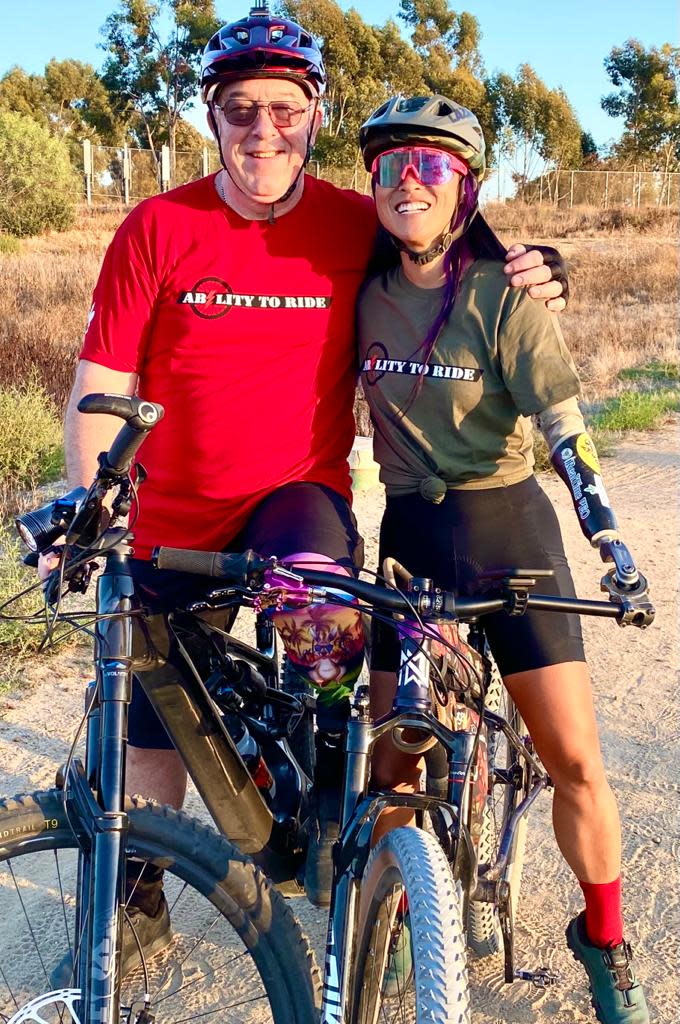 <span class="article__caption">Fouts with Roger Withers, an osseointegration amputee from Australia who’s traveled to Moab for the para-FKT</span> (Photo: Courtesy Josie Fouts)