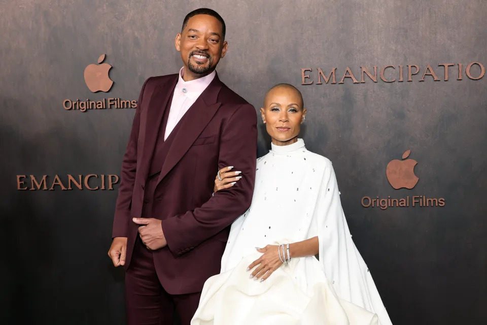  (L-R) Will Smith and Jada Pinkett Smith attend Apple Original Films' 