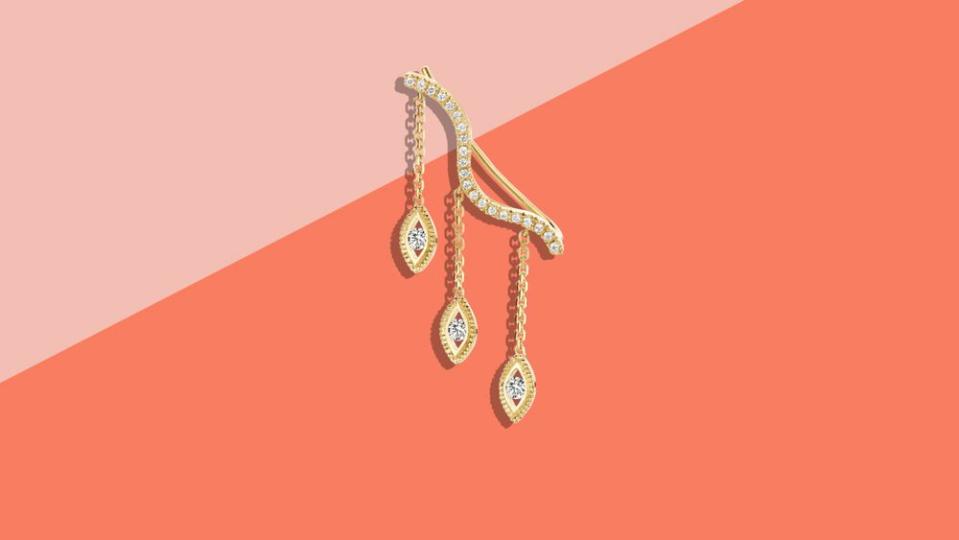 Treat yourself (or someone else) to these Duchess-approved gold Kimai earrings. Meghan Markle's stylish earrings make the perfect gift.