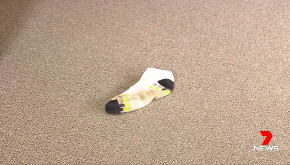 The thieves left behind a vital clue – a sock that may have been used to cover up fingerprints. Source: 7 News