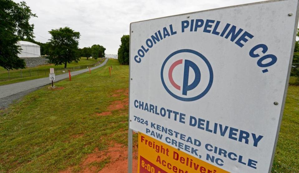 The Colonial Pipeline facility off Kenstead Road in northwest Charlotte on Wednesday, May 12, 2021.