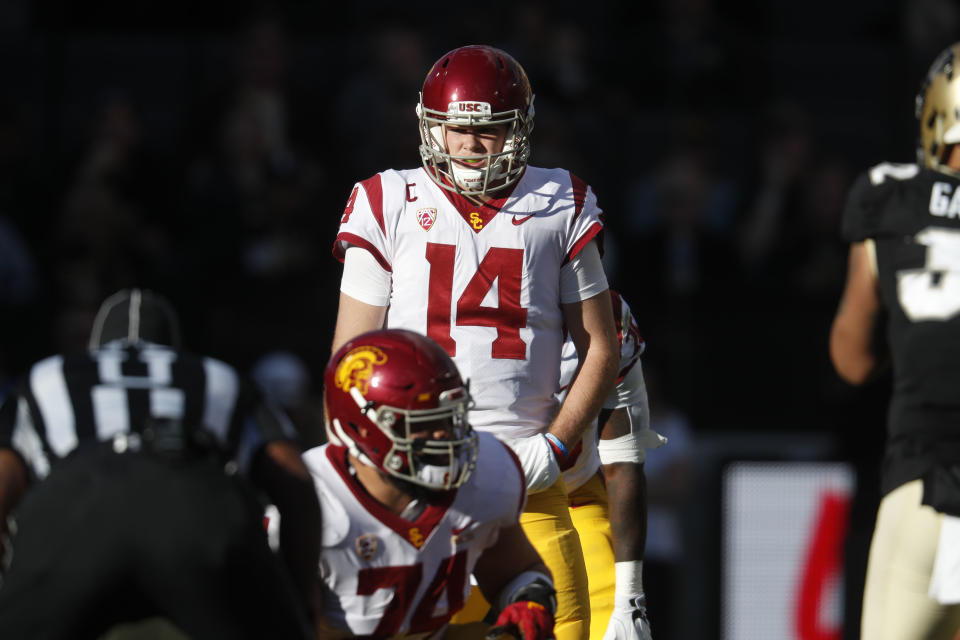 Sam Darnold removed any doubt that he'd stay in school for the 2018 season. (AP) 