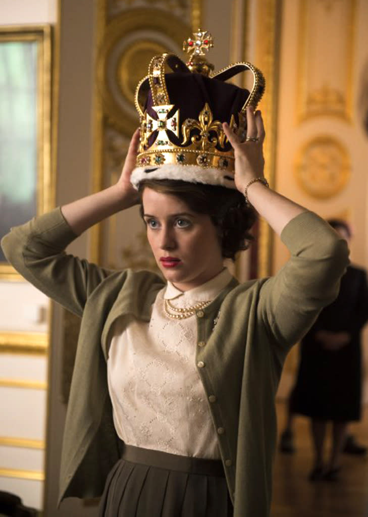 <p>In the upcoming Netflix series, Foy will play the monarch as she ascends to the throne and marries Prince Phillip in 1947. <i>(Photo: Everett)</i></p>