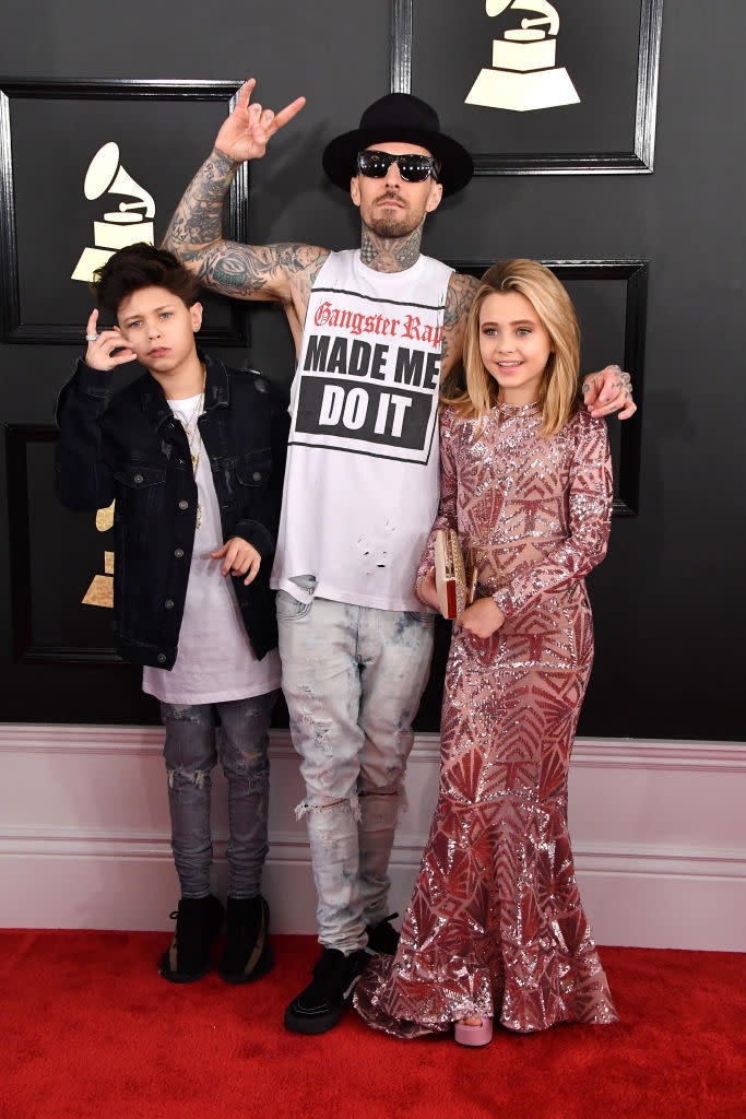 Blink 182’s Travis Barker, Alabama Barker and Landon Barker