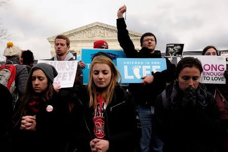 The annual March for Life concludes at the U.S. Supreme Court in Washington, DC, U.S. January 27, 2017. REUTERS/James Lawler Duggan