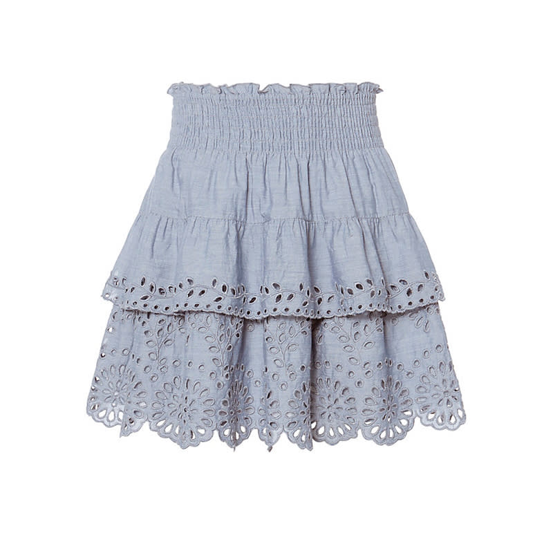 <a rel="nofollow noopener" href="http://www.anrdoezrs.net/links/3550561/type/dlg/https://www.intermixonline.com/product/st.+roche+juno+chambray+eyelet+skirt.do?sortby=ourPicks&from=fn&" target="_blank" data-ylk="slk:Juno Chambray Eyelet Skirt, St. Roche, $235;elm:context_link;itc:0;sec:content-canvas" class="link ">Juno Chambray Eyelet Skirt, St. Roche, $235</a>