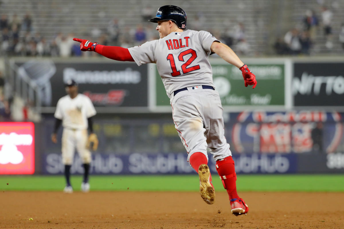 BOSTON, MA - APRIL 17: Brock Holt, former Major League Baseball