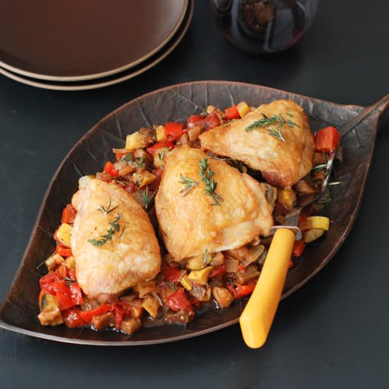 Roast Chicken with Ratatouille