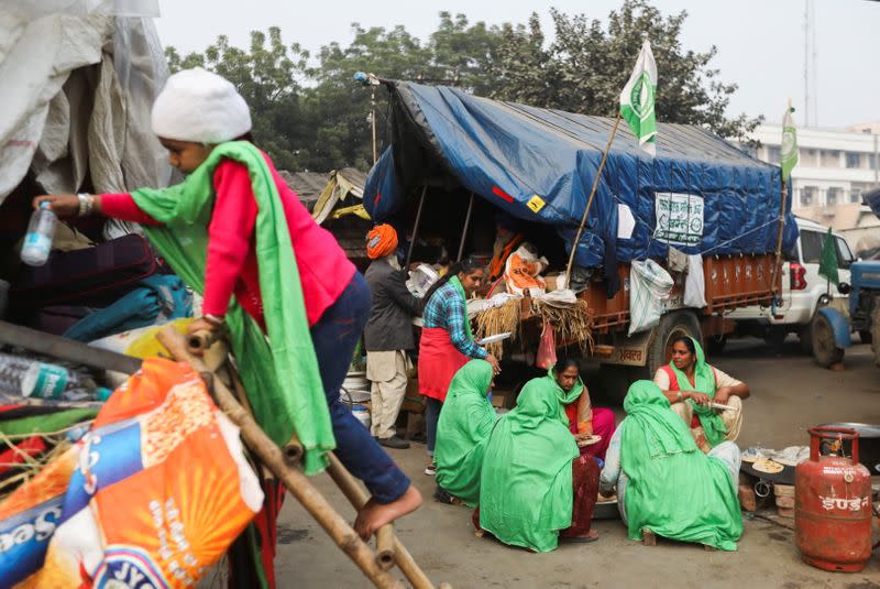 Protest against newly passed farm bills at Tikri border near Delhi