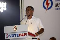 PAP’s by-election candidate Murali Pillai speaking at the rally (Photo: Bryan Huang/ Yahoo Singapore)