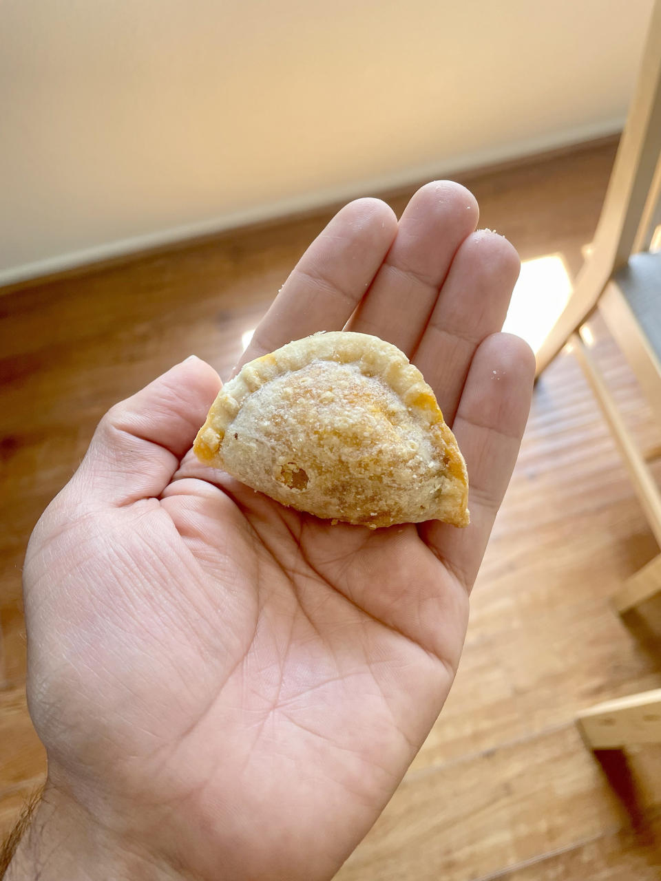 An empanada in the author's hand