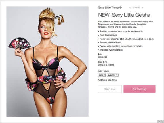 The 'Sexy Little Geisha' set has been removed from the Victoria's Secret website