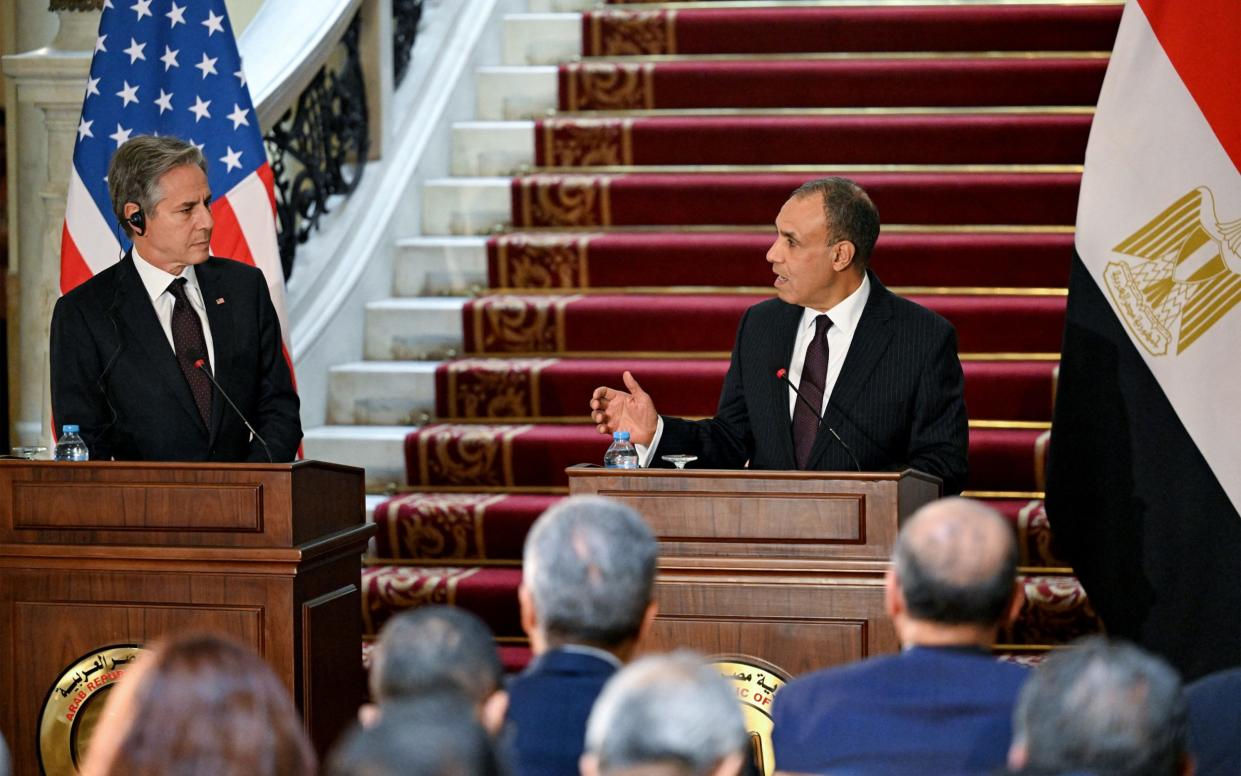 Badr Abdelatty and Antony Blinken held a press conference in Cairo on Wednesday