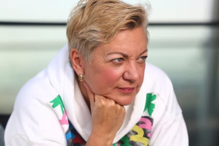 Valeria Gontareva, former chair of the National Bank of Ukraine, poses for a photograph following an interview in London