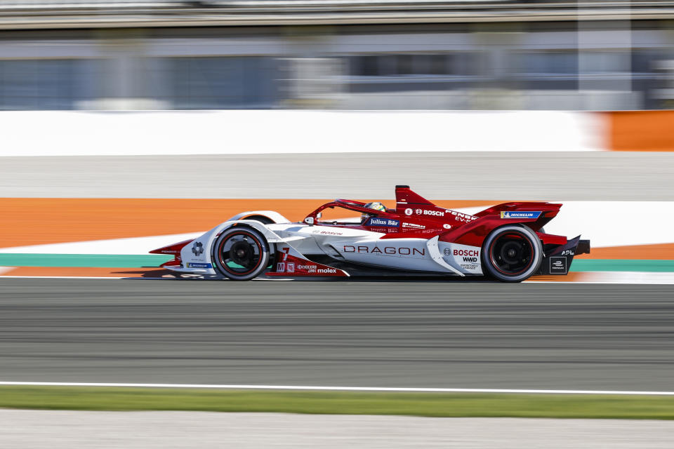 07 Sergio Sette Camara (bra), Dragon Penske Autosport, action during the Season 8 ABB Formula E pre-season test at Circuit Ricardo Tormo in Valencia on December 1st and 2nd in Spain.  (Photo by Xavier Bonilla/NurPhoto via Getty Images)