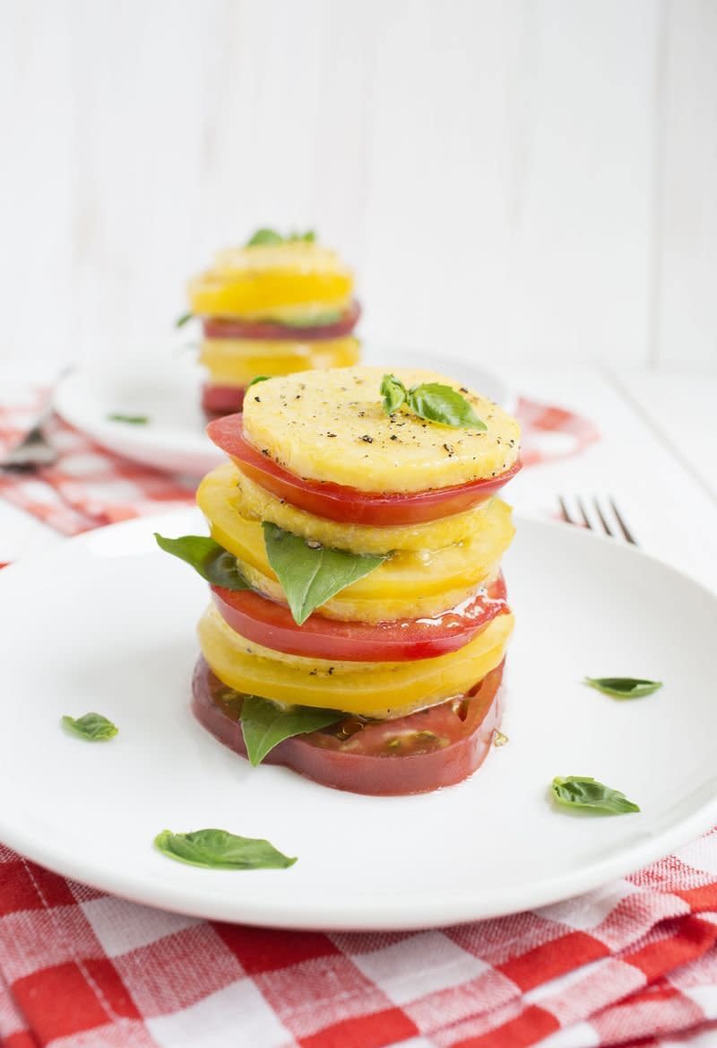 <strong>Get the <a href="http://www.abeautifulmess.com/2014/06/baked-polenta-tomato-salad.html" target="_blank">Baked Polenta & Tomato Salad recipe</a> from A Beautiful Mess</strong>