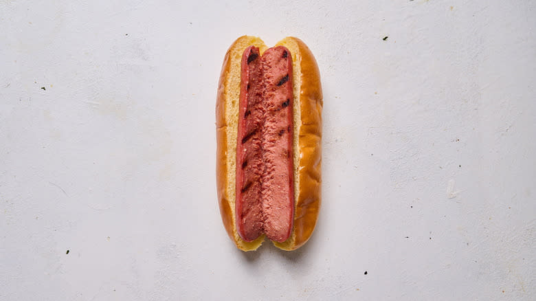 hot dog inside bun