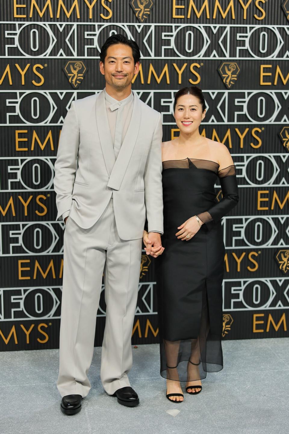 Joseph Lee and Diana Ryu attend the 2024 Emmy Awards.