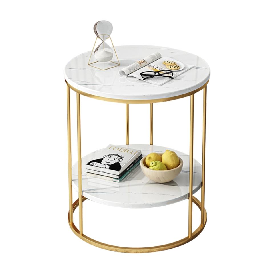 ▲質感圓形大理石桌，混搭金色桌架，實用性和美觀都滿分。（ 圖片來源：Yahoo購物中心）