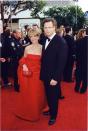 <p>Lady in red Natasha Richardson accompanied Liam Neeson, who was nominated for best actor in a drama. </p>