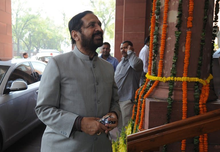 Suresh Kalmadi, India's former Olympics chief, arrives at parliament in New Delhi on March 12, 2012. He pleaded not guilty in court on Monday to an array of corruption charges related to his handling of the chaotic Delhi Commonwealth Games in 2010