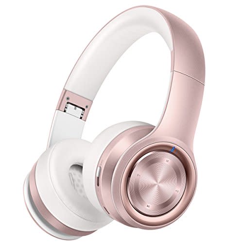 Picun P26 Bluetooth Headphones Over Ear 40H Playtime Hi-Fi Stereo Wireless Headphones Girl Deep Bass Foldable Wired/Wireless/TF for Phone/TV Bluetooth 5.0 Wireless Earphones with Mic Women (Rose Gold) (Amazon / Amazon)