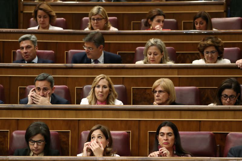 FILE PHOTO: Deputies attend the first session of parliament following a general election in Madrid