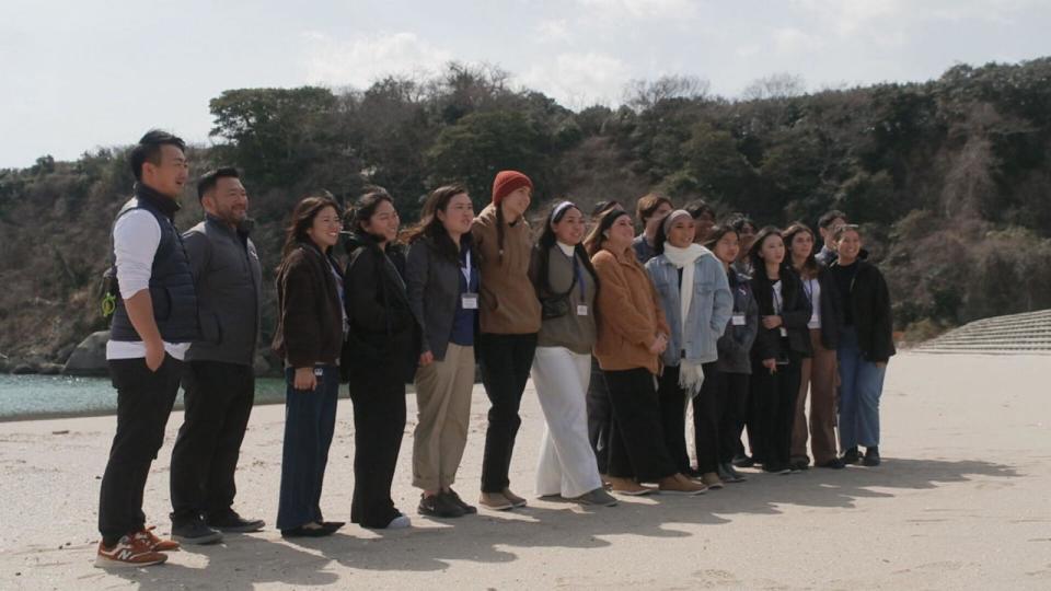PHOTO: 11 students affected by the Lahaina wildfires in Maui visit Higashimatsushima, Miyagi, to witness its recovery from the Great East Japan Earthquake and Tsunami of 2011. (ABC News)