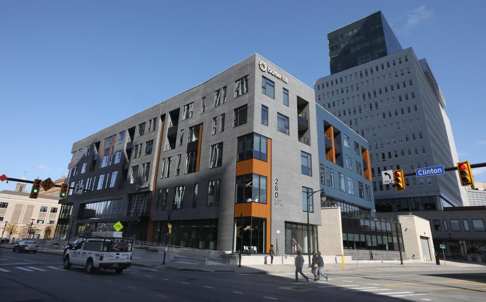 One of the recent developments, 260 East Broad, a new mixed-use building in downtown.