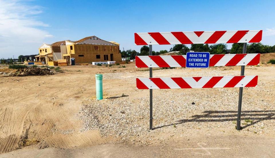 Housing construction continues in areas like this Meridian development near Pine 43, a new commercial project off Fairview Road at North Webb Way.