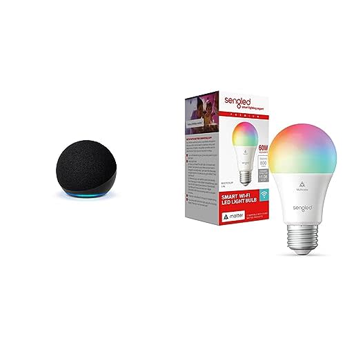 Echo Dot (5th Gen) | Charcoal with Free Sengled Smart Color Bulb