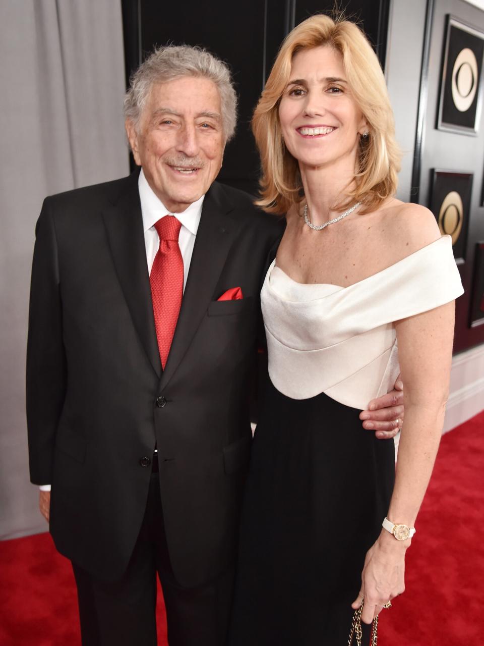 Tony Bennett and Susan Crow attend the 60th Annual GRAMMY Awards at Madison Square Garden on January 28, 2018 in New York City