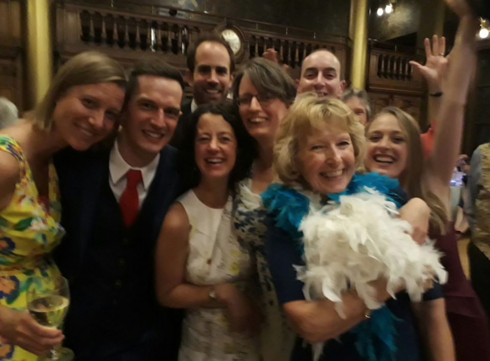 Peter and Alistair’s friends and family join them for the landmark UK wedding. (Twitter/St John’s Choir)