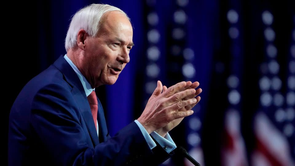 Former Arkansas Gov. Asa Hutchinson delivers remarks at the Faith and Freedom Road to Majority conference at the Washington Hilton on June 23, 2023, in Washington, DC.  - Drew Angerer/Getty Images