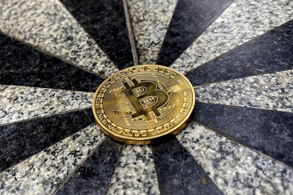 LONDON, ENGLAND - MAY 30: In this photo illustration, a visual representation of Bitcoin cryptocurrency is pictured on May 30, 2021 in London, England. (Photo illustration by Edward Smith/Getty Images)