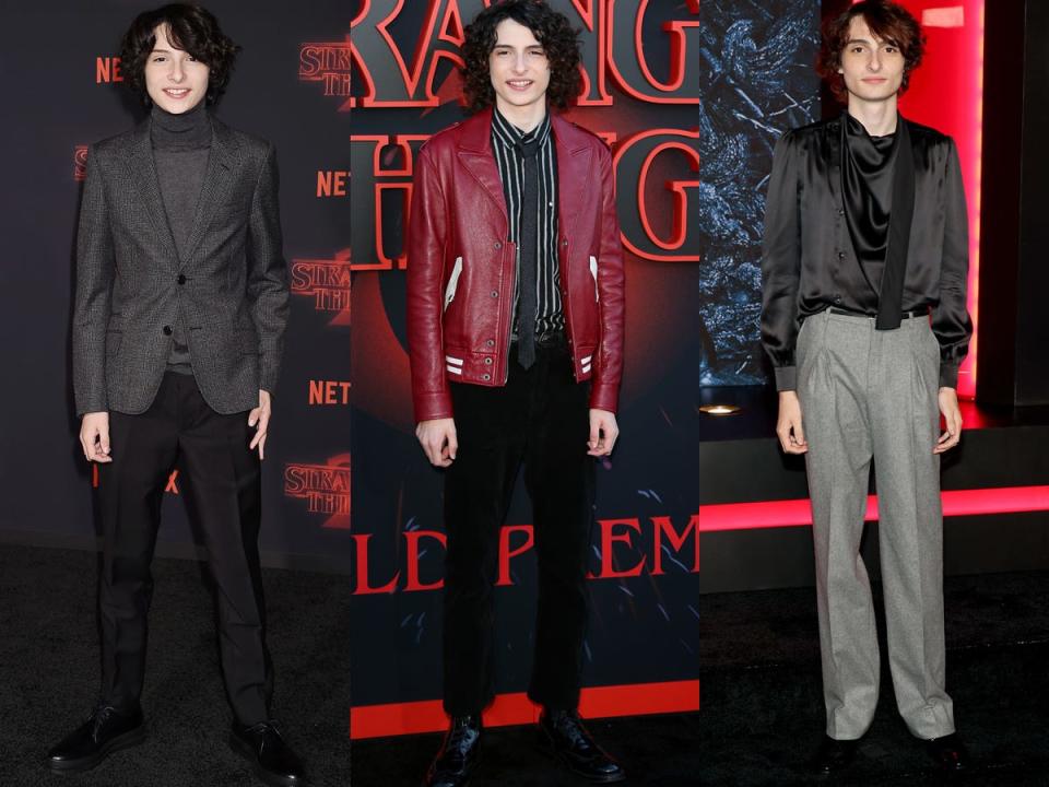 Finn Wolfhard at "Stranger Things" premieres between 2017 and 2022.
