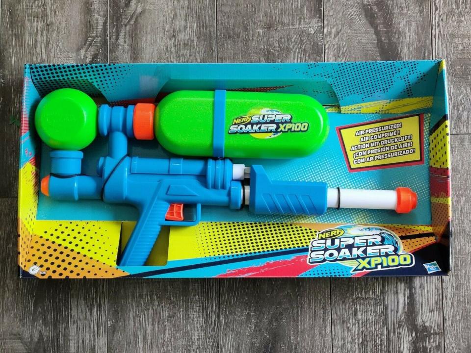 <p>Summertime was a blast when you got your hands on one of these. Today, the water gun is still a popular item, but <a href="https://www.ebay.com/itm/NEW-2004-Super-Soaker-Flash-Flood-SoakerTag-Elite-26-BRAND-NEW/353122858957?hash=item5237c337cd:g:O-kAAOSwmv1e-YkO" rel="nofollow noopener" target="_blank" data-ylk="slk:older versions;elm:context_link;itc:0;sec:content-canvas" class="link ">older versions </a>can be worth anywhere from $300 to $450. </p>