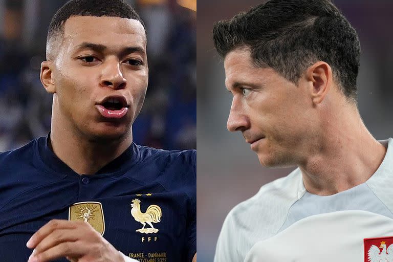 Kiliam Mbappé y Robert Lewandowski, cara a cara en Francia vs. Polonia por octavos de final del Mundial Qatar 2022