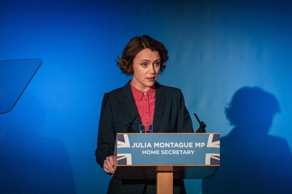 Killed off: Julia Montague died of injuries sustained in a blast ripping through a conference she was speaking at (BBC/World Productions/Sophie Mutevelian)
