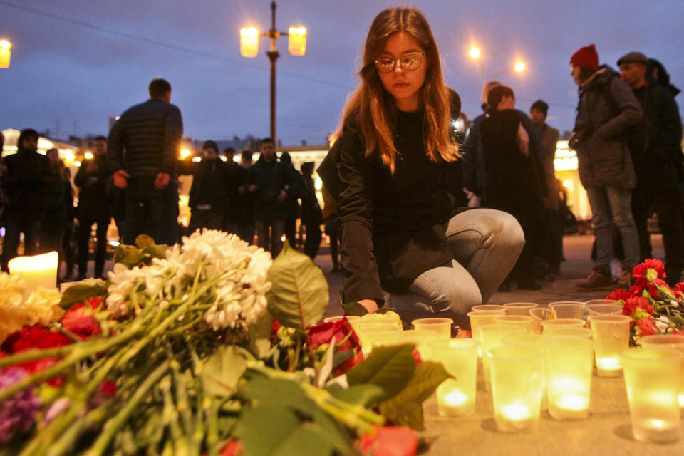 Woman lighting candle