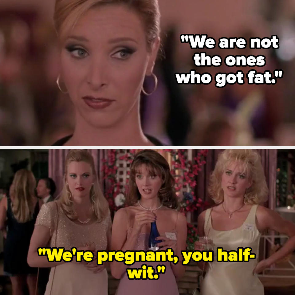 we are not the ones who got fat, and the other women saying, we're pregnant you half-wit