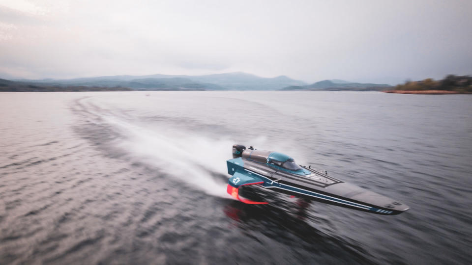 Electric RaceBird powerboat that will be used during E1 competition.<p>Courtesy Image</p>