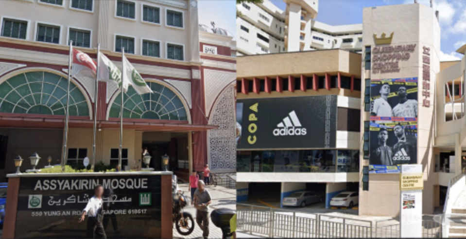 Masjid Assyakirin and Queensway Shopping Centre are among the places visited by COVID-19 cases recently. (PHOTOS: Google Maps)