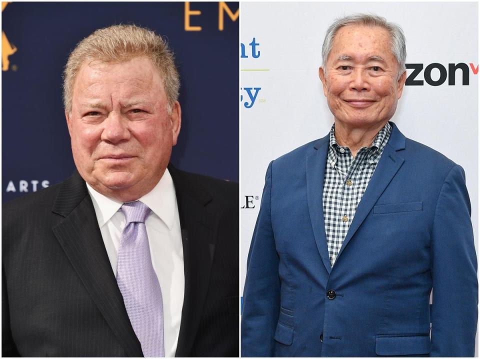 Takei (right) previously claimed that Shatner was jealous of the attention co-star Leonard Nimoy received from ‘Star Trek’ fans (Getty Images)