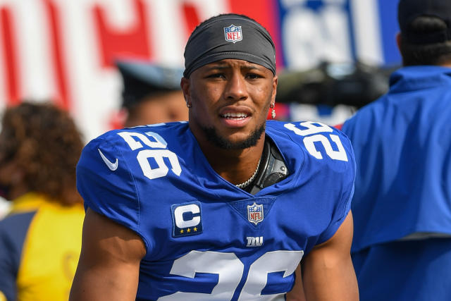 Giants LT Andrew Thomas out; Saquon Barkley listed as doubtful - ABC7 New  York