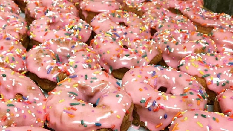 Pink sprinkle donuts