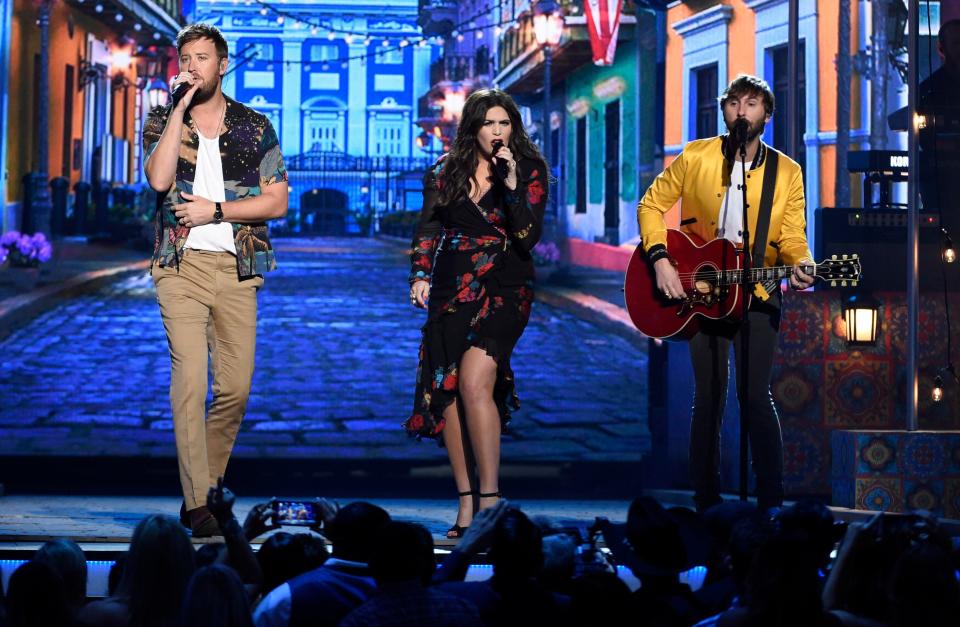 Lady A, featuring Charles Kelley, left, Hillary Scott and Dave Haywood.