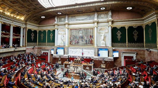 PHOTO: General view of the French National Assembly chamber in Paris, May 9, 2023. (Geoffroy Van Der Hasselt/AFP via Getty Images)