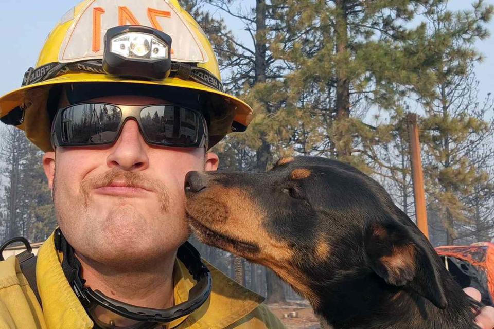 <p>Sisters-Camp Sherman Fire District</p> Oregon firefighter rescues dog